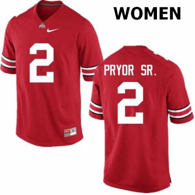 NCAA Ohio State Buckeyes Women's #2 Terrelle Pryor Sr. Red Nike Football College Jersey AED6645JL